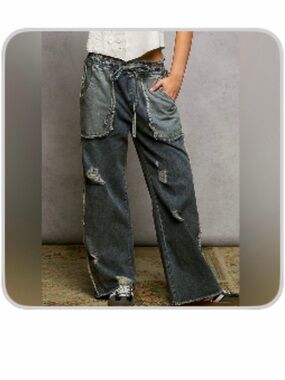 POL Denim Distressed Pants